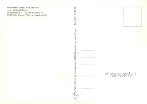 AK / Ansichtskarte Edenkoben Hotel Restaurant Pfaelzer Hof Kegelbahn Edenkoben