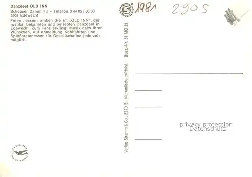 AK / Ansichtskarte Edewecht Danzdeel Old Inn Gastraeume Bar  Edewecht