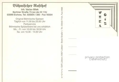 AK / Ansichtskarte Eichow Boehmischer Rasthof Restaurant Kueche Eichow