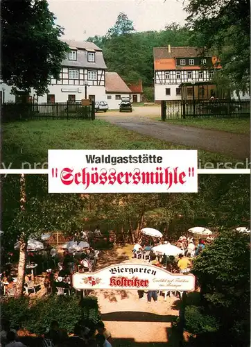 AK / Ansichtskarte Eisenberg_Thueringen Waldgaststaette Schoessersmuehle Biergarten Eisenberg Thueringen