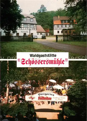 AK / Ansichtskarte Eisenberg_Thueringen Waldgaststaette Schoessersmuehle Biergarten Eisenberg Thueringen