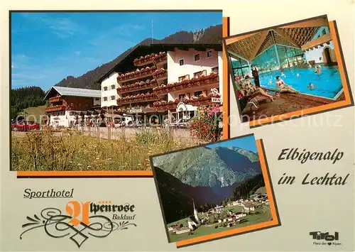 AK / Ansichtskarte Elbigenalp Sporthotel Alpenrose Hallenbad Panorama Alpen Elbigenalp