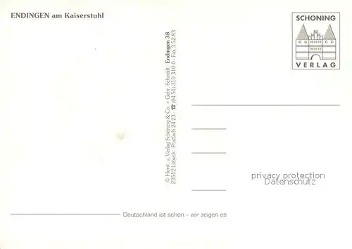 AK / Ansichtskarte Endingen_Kaiserstuhl Fliegeraufnahme Endingen_Kaiserstuhl