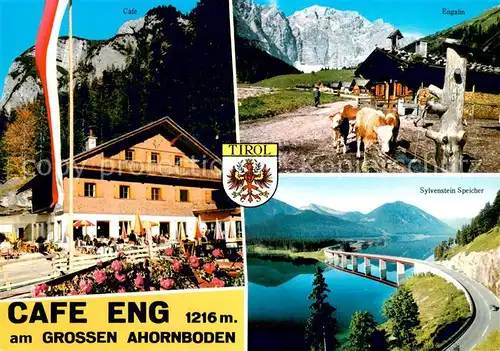 AK / Ansichtskarte Eng_Hinterriss_Tirol Cafe Eng am Grossen Ahornboden Engalm Sylvenstein Speicher Bruecke Alpen Eng_Hinterriss_Tirol