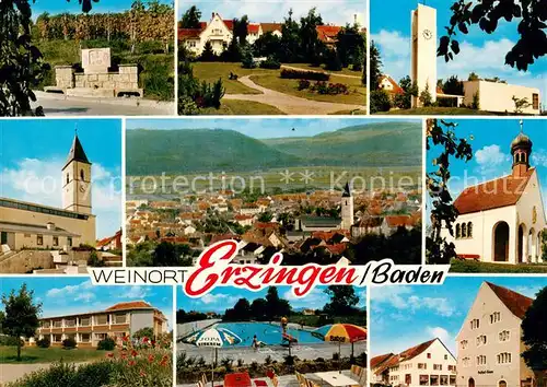 AK / Ansichtskarte Erzingen_Klettgau Teilansichten Kirchen Schule Freibad Gasthof Erzingen_Klettgau