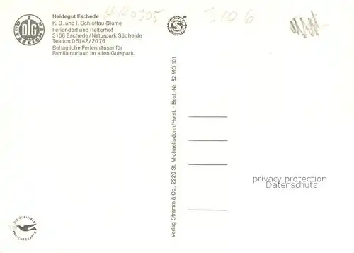 AK / Ansichtskarte Eschede Heidegut Eschede Feriendorf Reiterhof Natupark Suedheide Eschede