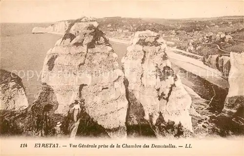 AK / Ansichtskarte Etretat Vue generale prise de la Chambre des Demoiselles Etretat