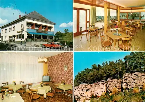 AK / Ansichtskarte Ferschweiler Gasthaus Pension Zum Felsenpfad Gastraeume Felsen Ferschweiler
