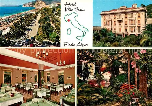 AK / Ansichtskarte Finale_Ligure Hotel Villa Italia Ristorante Lungomare Spiaggia Finale_Ligure