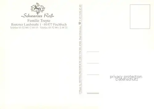 AK / Ansichtskarte Fischbach_Arnsdorf Gasthof Pension Schwarzes Ross Fischbach Arnsdorf