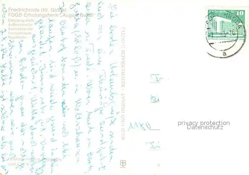 AK / Ansichtskarte Friedrichroda FDGB Erholungsheim August Bebel Empfangshalle Cafe Fernsehraum Kegelbahn Friedrichroda