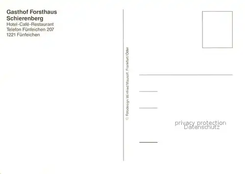 AK / Ansichtskarte Fuenfeichen_Eisenhuettenstadt Gasthof Forsthaus Schierenberg Gaststube Brunnen Fuenfeichen