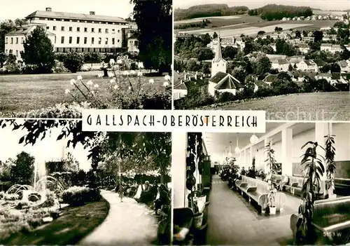 AK / Ansichtskarte Gallspach Ortsansicht mit Kirche Zeileis Institut Gallspach