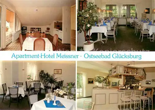 AK / Ansichtskarte Gluecksburg_Ostseebad Apartment Hotel Meissner Restaurant Gluecksburg_Ostseebad