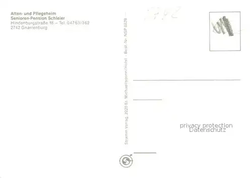 AK / Ansichtskarte Gnarrenburg Senioren Pension Schleier Garten Zimmer Gnarrenburg