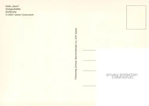 AK / Ansichtskarte Goeritz_Uckermark Hotel Garni Clubgaststaette Dorfkirche Goeritz Uckermark