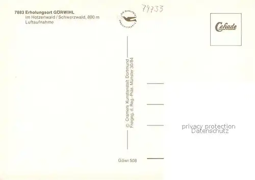 AK / Ansichtskarte Goerwihl Fliegeraufnahme Goerwihl