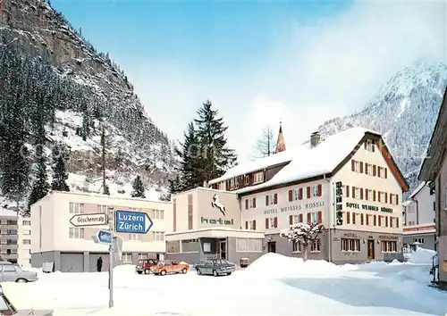AK / Ansichtskarte Goeschenen Hotel Weisses Roessli im Winter Alpen Goeschenen