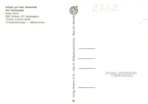 AK / Ansichtskarte Gottesgabe_Giekau Hof Gottesgabe Urlaub auf dem Bauernhof Ferienwohnungen Gottesgabe Giekau