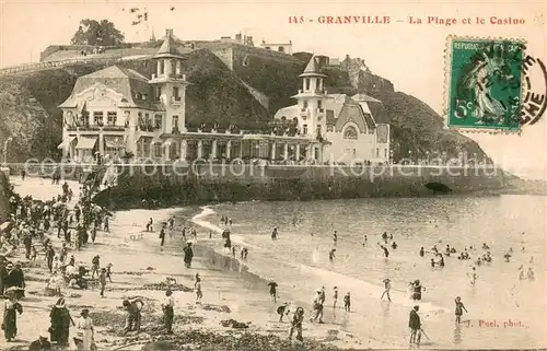 AK / Ansichtskarte Granville_Manche La Plage et le Casino Granville_Manche