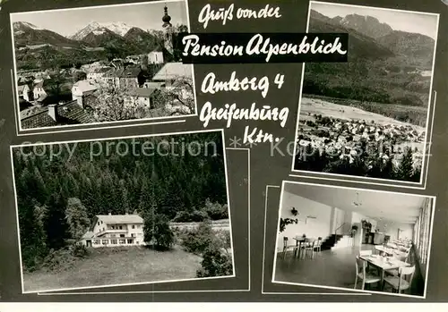AK / Ansichtskarte Greifenburg Pension Alpenblick Gastraum Panorama Greifenburg