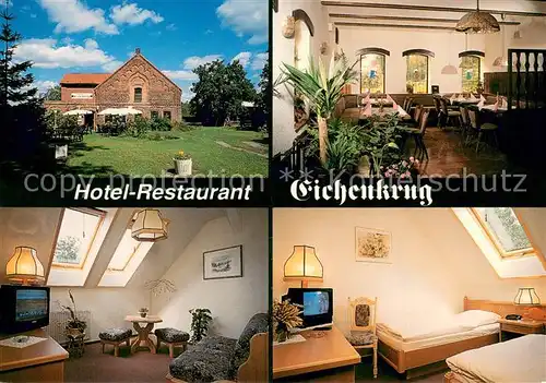 AK / Ansichtskarte Gross_Breese_Wittenberge Hotel Restaurant Eichenkrug Landkarte Gross_Breese_Wittenberge