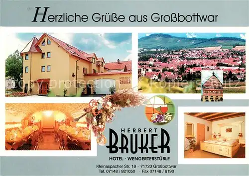 AK / Ansichtskarte Grossbottwar Hotel Bruker Wengerterstueble Festsaal Fremdenzimmer Gesamtansicht Grossbottwar