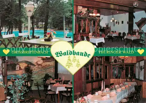 AK / Ansichtskarte Grossbreitenbach_Thueringen Restaurant Waldbaude Freibad Grossbreitenbach
