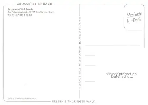 AK / Ansichtskarte Grossbreitenbach_Thueringen Restaurant Waldbaude Freibad Grossbreitenbach