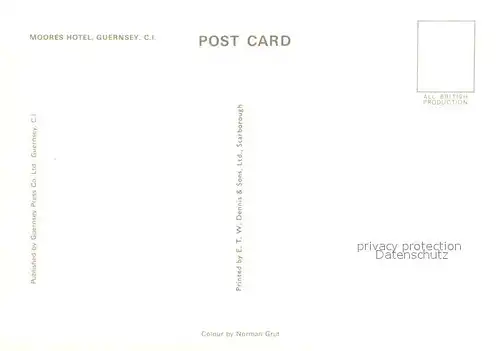 AK / Ansichtskarte Guernsey_Channel_Islands Moores Hotel Guernsey_Channel_Islands