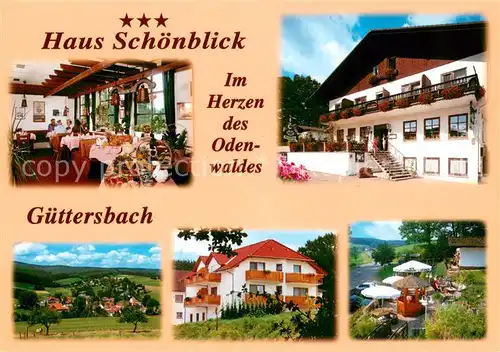 AK / Ansichtskarte Guettersbach Haus Schoenblick Gaststube Panorama Terrasse Guettersbach