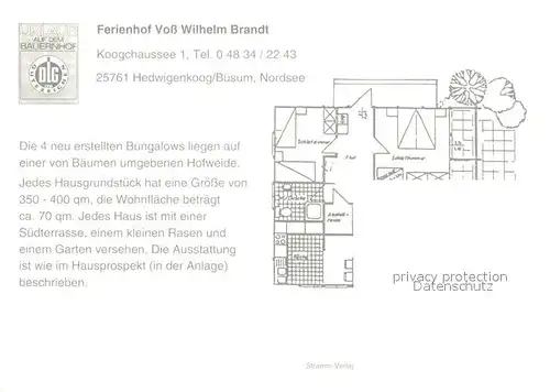 AK / Ansichtskarte Hedwigenkoog Ferienhof Voss Wilhelm Brandt Hedwigenkoog