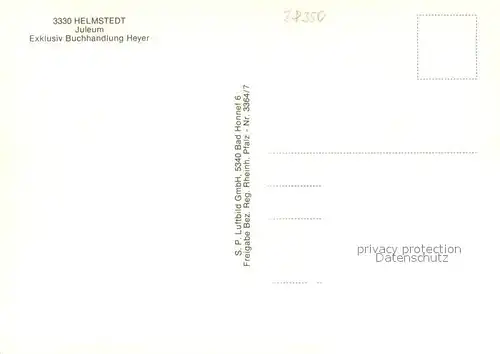 AK / Ansichtskarte Helmstedt Juleum Exklusiv Buchhandlung Heyer Fliegeraufnahme Helmstedt