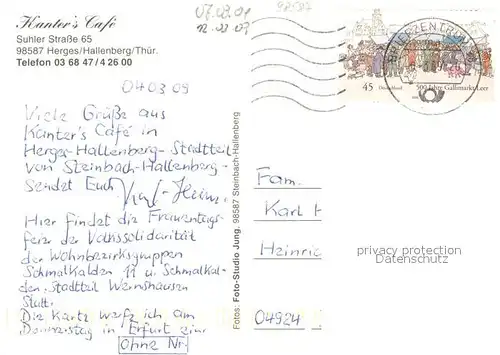 AK / Ansichtskarte Herges_Hallenberg_Steinbach_Hallenberg Kanter s Cafe Gastraum 