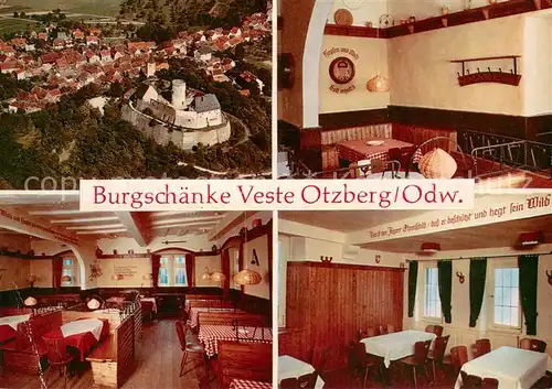 AK / Ansichtskarte Hering_Odenwald Burgschaenke Veste Otzberg Fliegeraufnahme Gastraeume Hering Odenwald