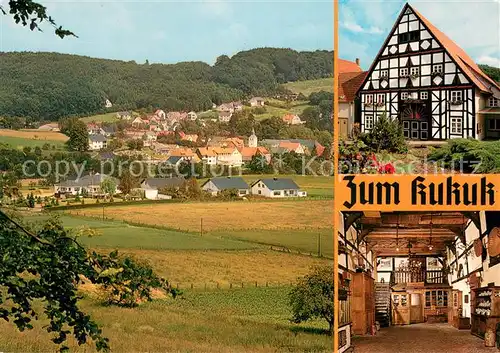 AK / Ansichtskarte Himmighausen Panorama Altdeutsche Gaststaette Zum Kukuk Gastraum Himmighausen