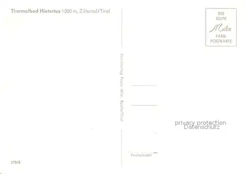 AK / Ansichtskarte Hintertux_Zillertal Panorama Thermalbad Hintertux_Zillertal