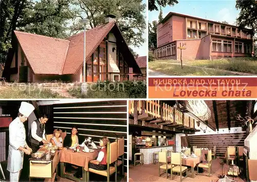 AK / Ansichtskarte Hluboka_Vltavou Lovecka chata Gastraum Dinner Hluboka Vltavou