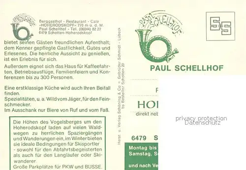 AK / Ansichtskarte Hoherodskopf Berggasthof Restaurant Cafe Hoherodskopf Gaststube Fernsehturm Hoherodskopf
