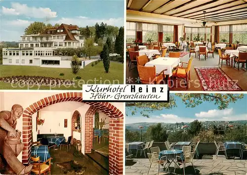 AK / Ansichtskarte Hoehr Grenzhausen Kurhotel Heinz Gastraeume Terrasse Hoehr Grenzhausen