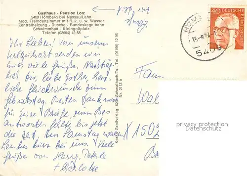 AK / Ansichtskarte Hoemberg Landschaftspanorama Lahnhoehe Nassau Pension Kegelbahn Pavillon Hoemberg