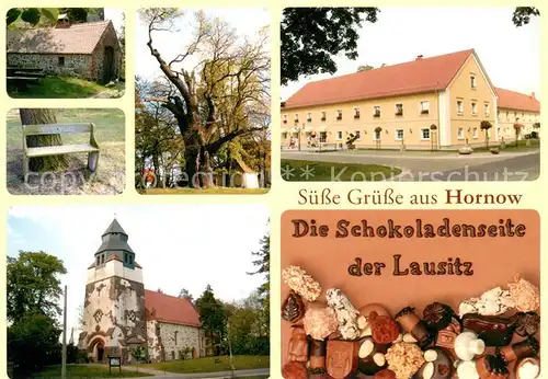 AK / Ansichtskarte Hornow Wadelsdorf St. Martin Kirche 13. Jhdt. Backhaus 750 jaehrige Eiche Schokoladenseite der Lausitz Hornow Wadelsdorf