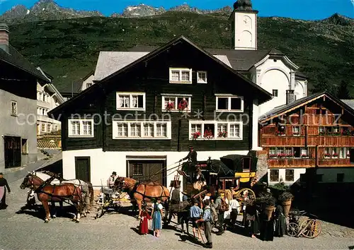 AK / Ansichtskarte Hospental La posta del San Gottardo Postkutsche Hospental