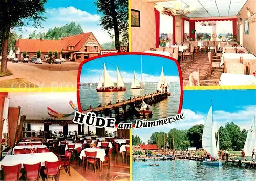 AK / Ansichtskarte Huede_Duemmer Strandhaus Piening am Duemmersee Seglerhafen Bootsanleger Huede Duemmer