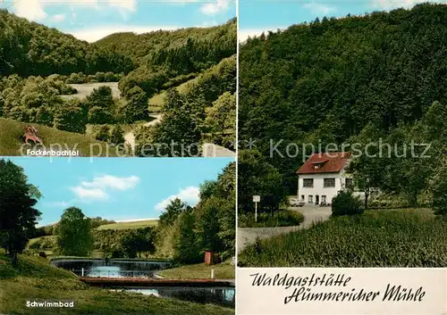 AK / Ansichtskarte Huemmerich_Westerwald Panorama Fockenbachtal Schwimmbad Waldgaststaette Huemmericher Muehle Huemmerich_Westerwald
