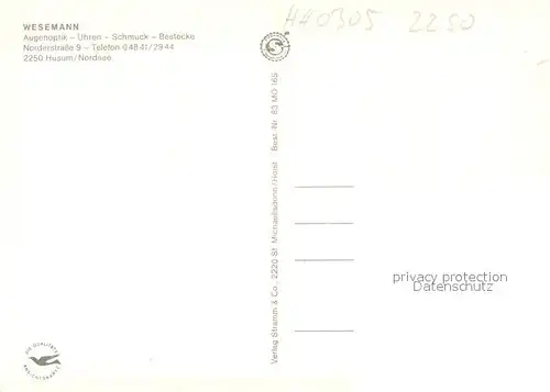 AK / Ansichtskarte Husum_Nordfriesland Optik Wesemann Geschaeftsraeume Husum_Nordfriesland