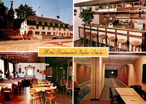 AK / Ansichtskarte Igel_Trier Hotel Restaurant Igeler Saeule Gaststube Bar Kegelbahn Igel_Trier
