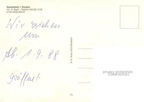 AK / Ansichtskarte Iggelbach Waldgaststaette Haus Muehleck Gastraeume Zimmer Iggelbach