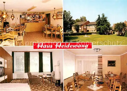 AK / Ansichtskarte Immenstedt_Albersdorf Hotel Pension Haus Heidewang Gastraeume Zimmer Immenstedt_Albersdorf