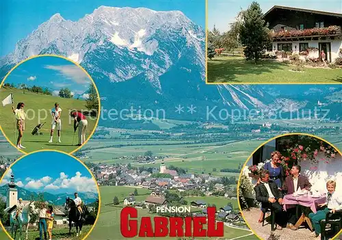 AK / Ansichtskarte Irdning Panorama Pension Gabriel Terrasse Golf Reiten Irdning